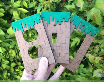 Grass Block Swichplate || Minecraft Inspired || Outlet Cover