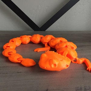 3D Printed Articulated Lizard -  Fidget Toy - Based on Bearded Dragon