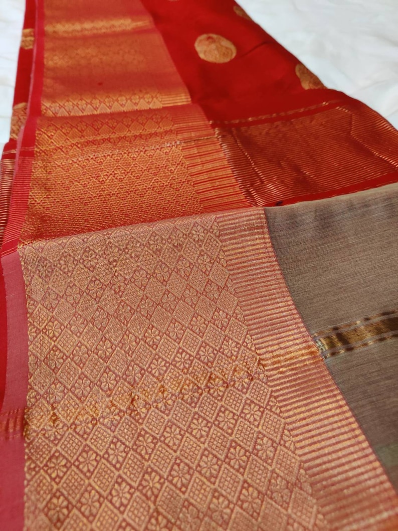 Kalash Buti light weight Cotton Silk Maheshwari hand woven Saree with pico fall and Blouse Stitching for casual wear