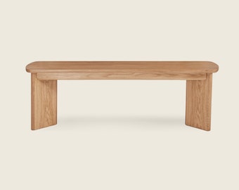 Solid Wood Bench | Oak - Walnut Entryway & Dining Bench | Modern, Farmhouse, Scandinavian Style | VAIL BENCH