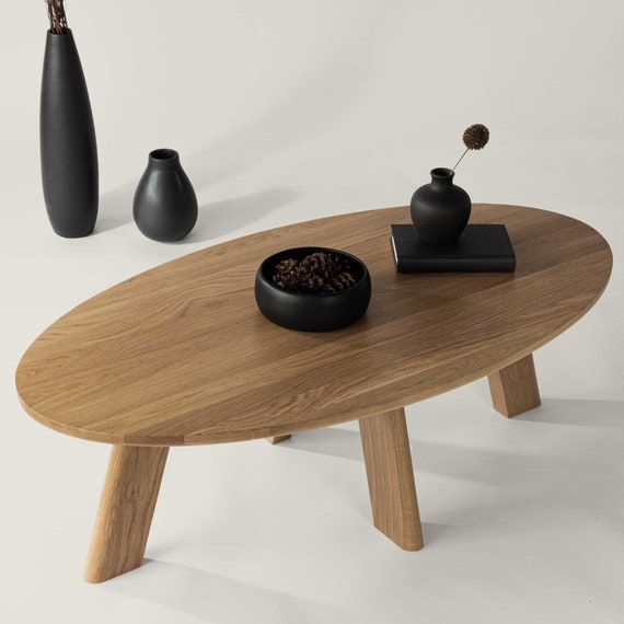  Mesa de centro moderna de madera, mesa de centro de madera, mesa  de centro de estilo moderno de madera, mesa de centro minimalista, mesa de  té, mesa de centro elipse WL (