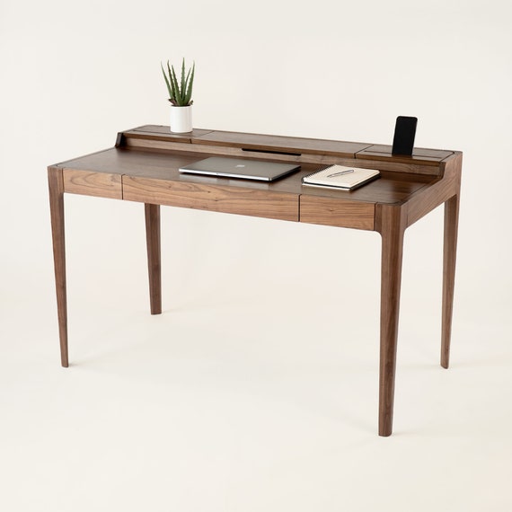 Writing Desk for Home Office Small Desk With Drawer Oak Mid-century Modern Desk  Office Desk WASHPARK OAK DESK 