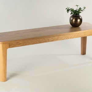 Wood Entryway & Dining Bench | Oak Scandinavian Bench | Modern Farmhouse Bench | Bedroom Bench made of Oak | PERLE BENCH