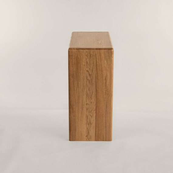 Wood block cheap console table