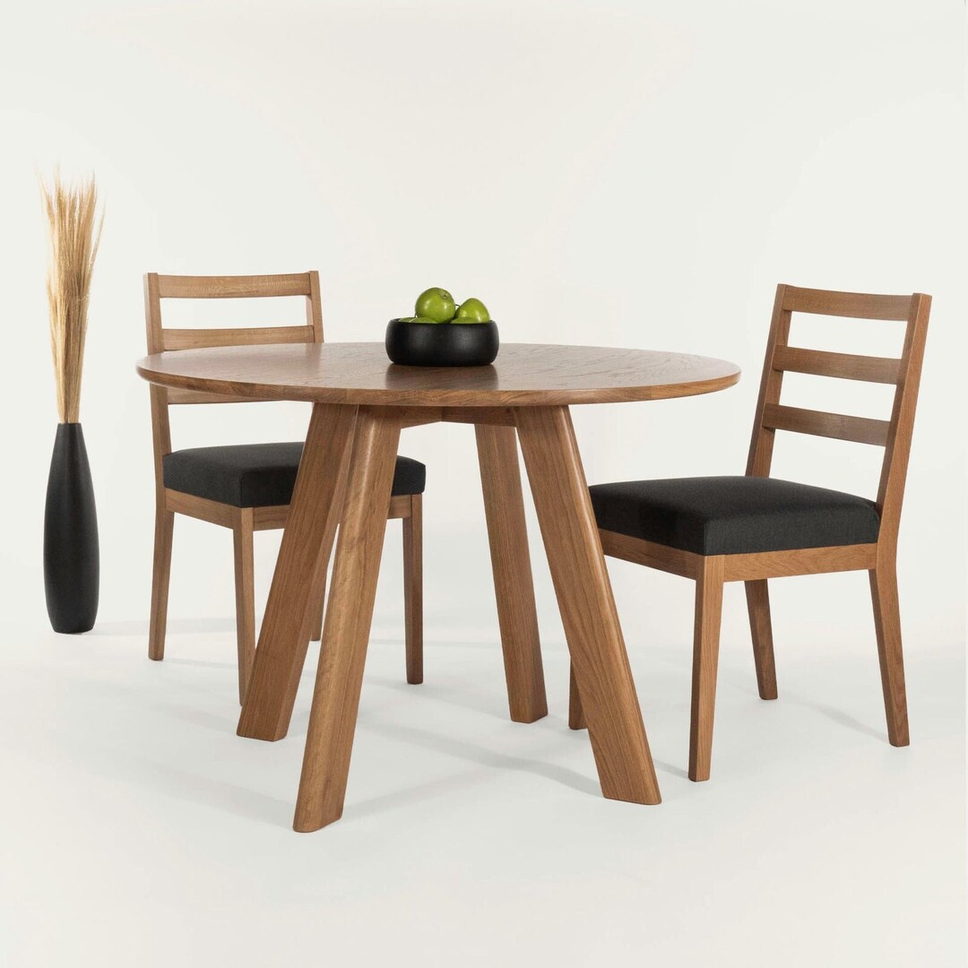 Round Dining Table Solid Wood Scandinavian Table 42 Made of Solid Oak