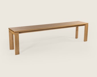 Solid Wood Bench 72" | Scandinavian Contemporary Dining Room & Entryway Bench | American White Oak | Nord Bench