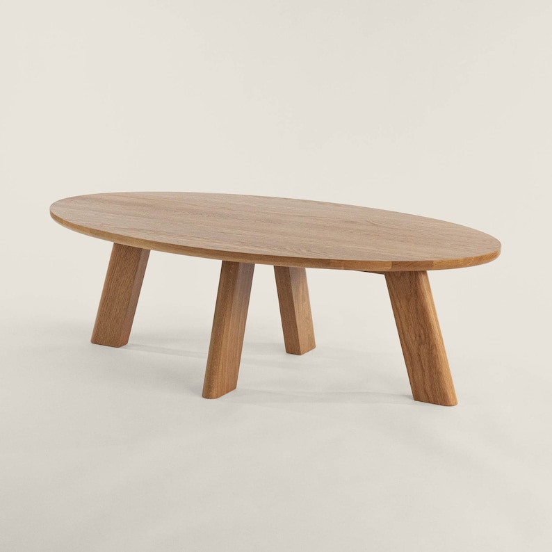 Oval Coffee Table Solid Wood Coffee Table White Oak Low - Etsy