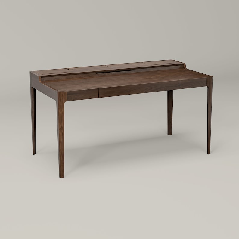 Large solid wood desk made from walnut