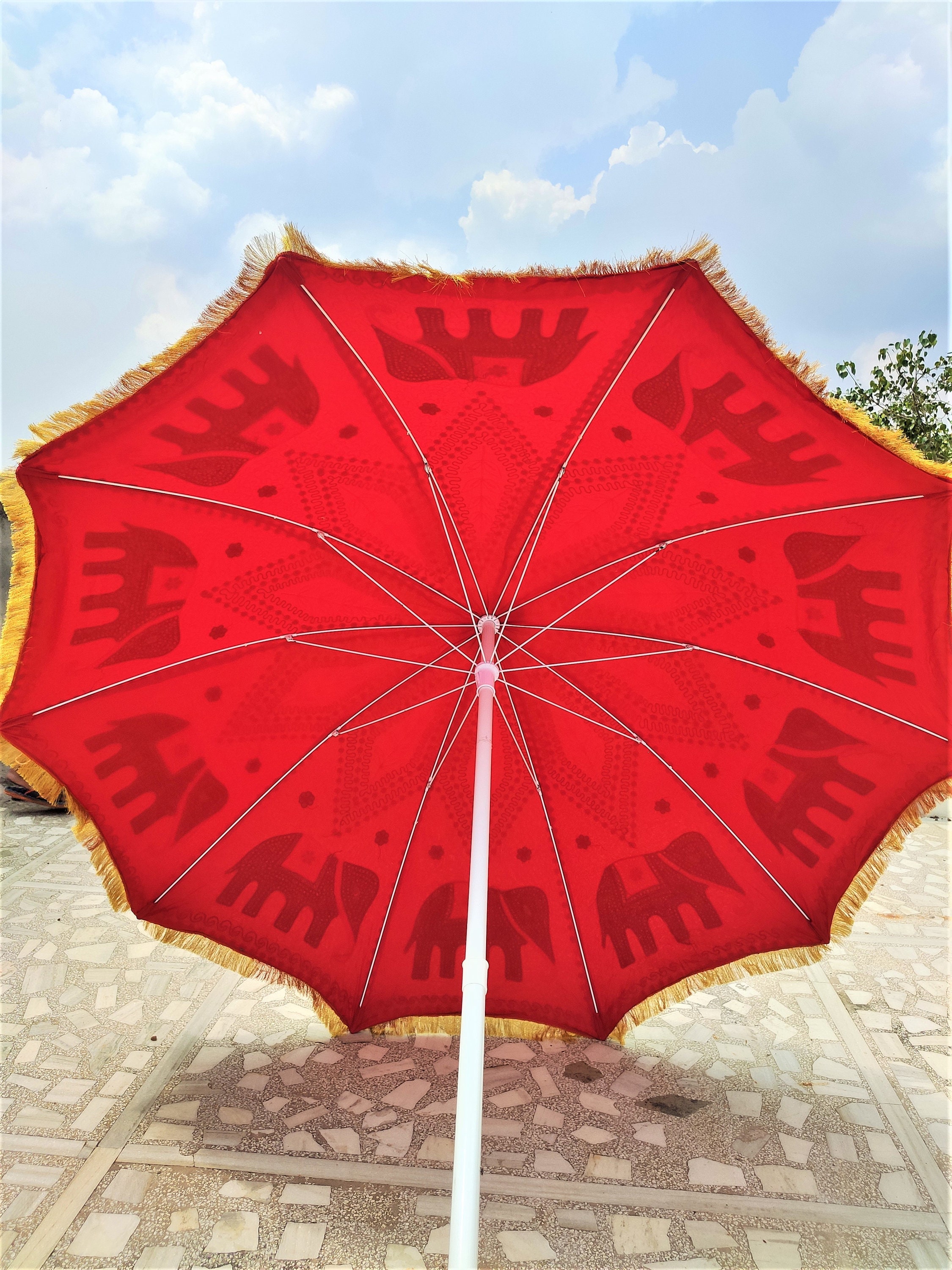 Dekorativer großer Sonnenschirm Sonnenschirm Baumwolle Outdoor | Etsy