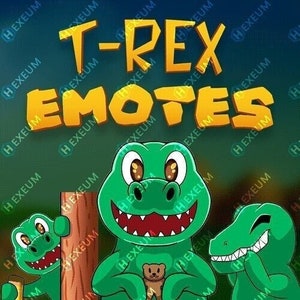 T- Rex Emotes | Dinosaur Custom Twitch Emotes Pack