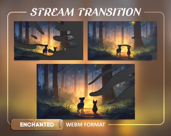 Enchanted Cosy Animated Transition Stinger Overlay - Fairy woods - Animated - Celestial Twitch lofi twitch overlay cute