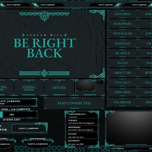 Celtic - Medieval Twitch Overlay Package for OBS/Barabarian/Middle Ages/ Scroll/ Viking/Elder Scrolls/Skyrim/Dungeon/RPG