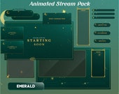 Celestial Green Animated Stream Overlay Package for OBS