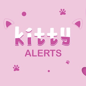 Pink Cat Animated Twitch Alerts: Kitty Stream Package