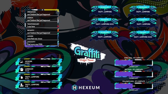Graffiti Twitch Overlay Package for Obs/3d/street Art/paint