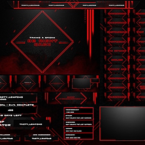 Apex Legends Twitch Overlay Package for OBS /Panels/Webcam/Esports/Minimal/Dark/Red/Black/Simple