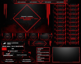 Apex Legends Twitch Overlay Package for OBS /Panels/Webcam/Esports/Minimal/Dark/Red/Black/Simple