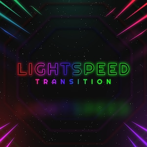 Transición multicolor con temática espacial futurista: transición animada de la escena de Twitch