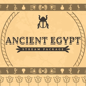 Ancient Egypt Twitch Overlay Package for OBS/Aesthetic/Fantasy/VTuber/Elegant/RPG/