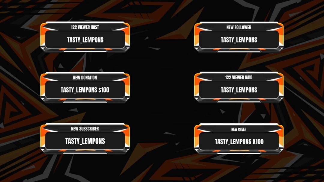 Clean Orange Animated Twitch Alerts - Etsy
