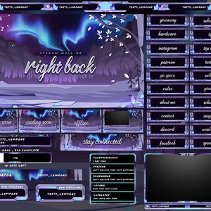 Magical Pastel Twitch Overlay Package for OBS/Northern Lights/Aurora Borealis/Floral/Winter/Cozy/Fantasy/Animated/Aesthetic/