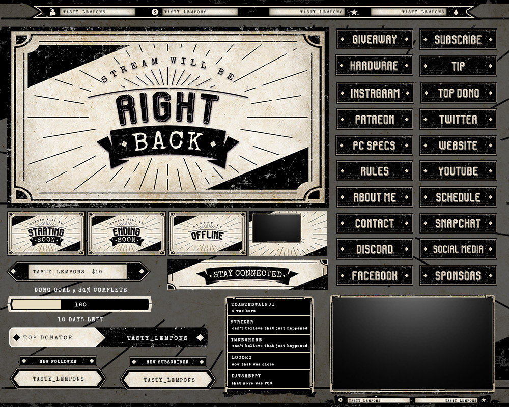 Vintage Old Animated Stream Overlay Package - Etsy UK