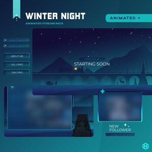 Winter Night Stream Package/Transition/Christmas/Aesthetic/Cozy/Stars/Galaxy/