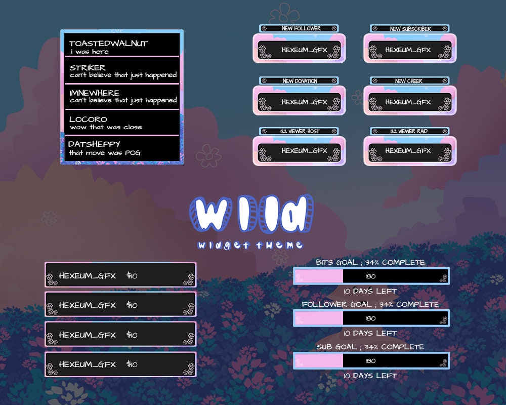 Cute Fox, Pastel Streamlabs Widgets Streamelement Widgets Twitch Alerts