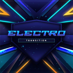 Blue and Orange Electric Stinger Transition : Animated Twitch Scene Transition
