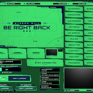 Tactical COD MW2 Twitch Overlay Package for OBS/Green/FPS/Action/R6/Tarkov/