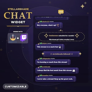 Celestial Chat Widget with Alerts — Fully Customizable Custom Chat with Integrated Alerts for Twitch & Streamelements