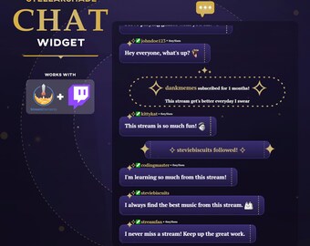 Celestial Twitch Chat Widget: Customizable Stream Alerts (Digital Download)