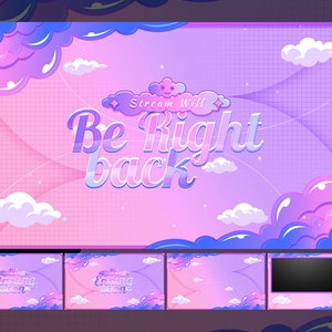 Cute Pink Animated Vtuber Twitch Pack