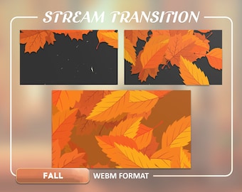 May include: A digital animation of falling autumn leaves in orange and yellow colors. The animation is in webm format and is titled "Fall".