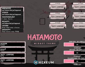 Pink Japanese Twitch Overlay Package for Obs/sakura/dojo/pagoda