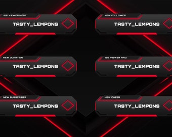 Red Sci-Fi Animated Twitch Alerts