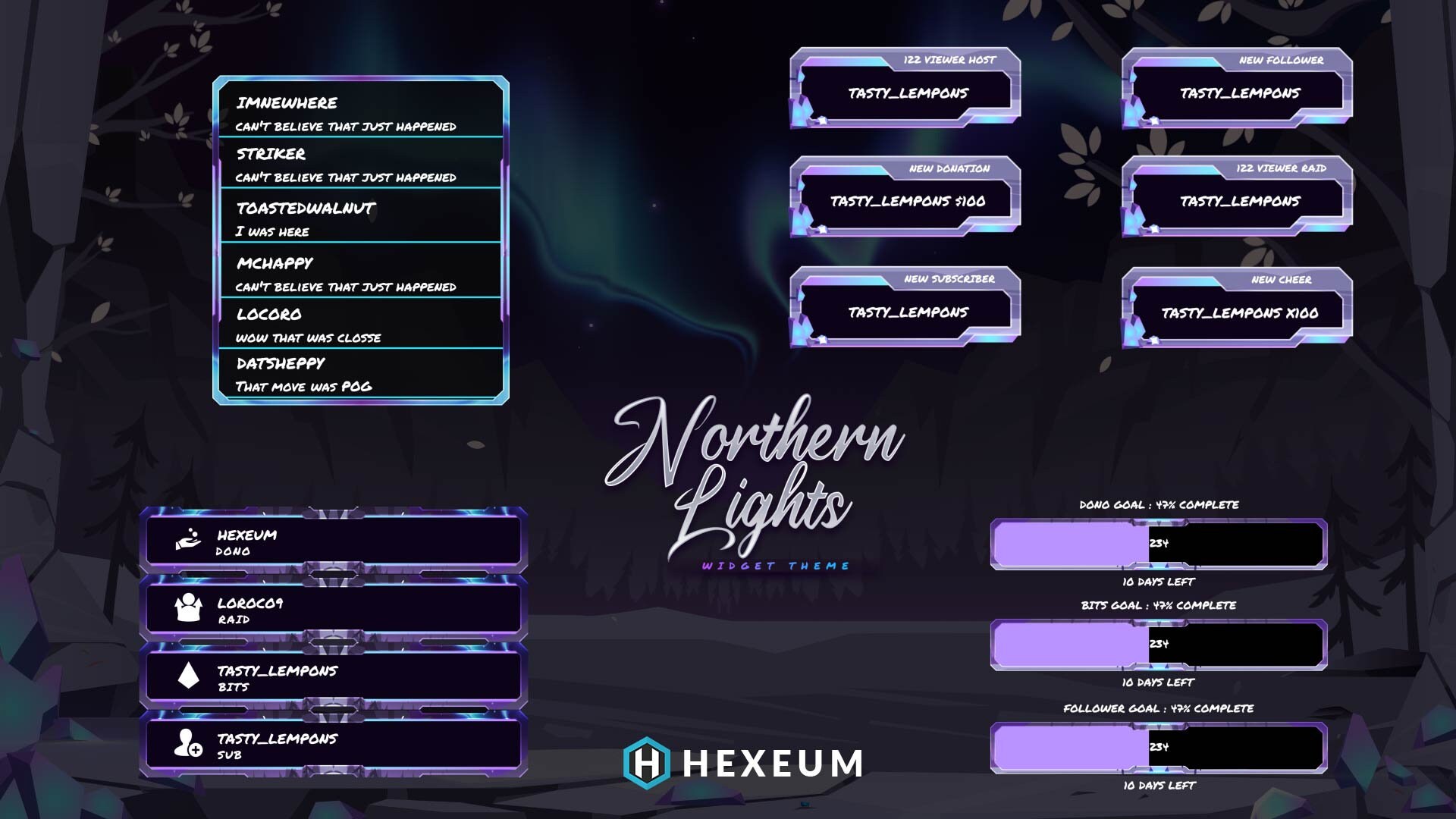 Magical Pastel Twitch Overlay Package for Obs/northern Lights/aurora ...