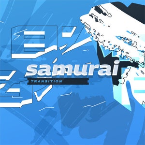 Blue and White Japanese 3D Stinger Transition : Transición de escena animada de Twitch