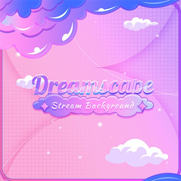 Cute Pink Cloud VTuber Background for Streaming/Animated/Looped/Seamless/Cute/Kawaii/Aesthetic/Cozy/