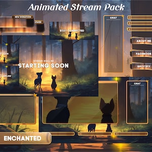 Enchanted Cosy Stream Package/Cosy/Lofi/Twitch Set/Twitch Overlay/Cute Theme/Calm Aesthetic/
