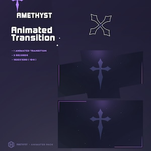 Glowing Purple Stinger Transition for OBS/Astral/Vtuber Celestial/Vampire/Neon/Dark Sky/