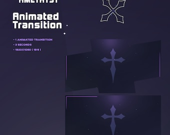 Transición de Stinger púrpura brillante para OBS/Astral/Vtuber Celestial/Vampire/Neon/Dark Sky/
