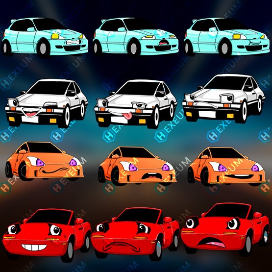 JDM Car Emotes Custom Twitch Emotes Pack Etsy