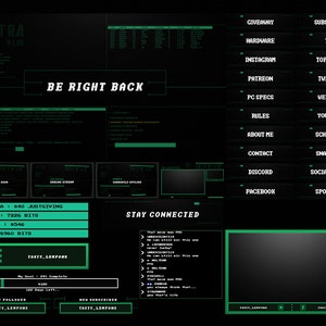 Pacchetto Hacker Twitch Overlay per OBS/Retro/Computing/Terminal/Fallout/Matrix/VGA/Cyber/90s/