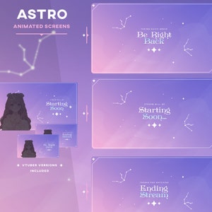 VTuber Cosmic Animated Screens Package/Astro Artisan/Aesthetic/Cosmos/Celestial/Galaxy/Cozy/