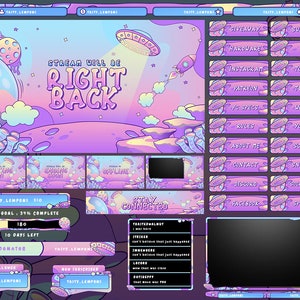 Trippy Space Animated Twitch Overlay Package for OBS/Galaxy/Alien/Mars/Stars/Psychedelic/Ethereal/