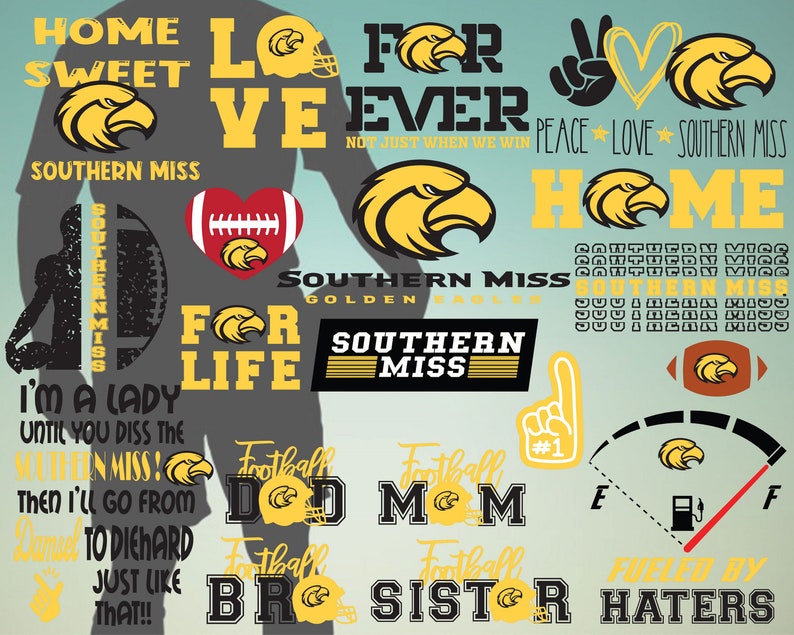 Southern miss golden eagles svg dxf png Southern miss | Etsy