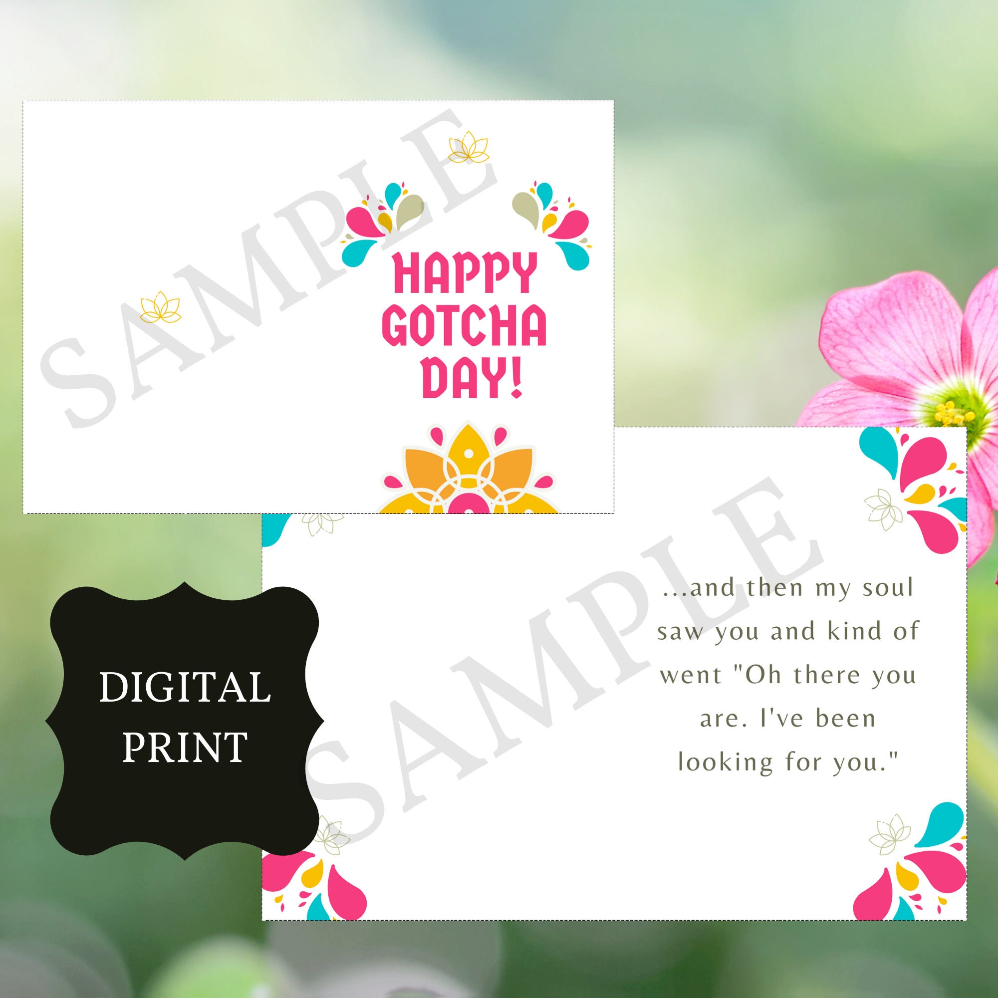 Happy Gotcha Day Card, Greeting Card, Adoption Card, Adopt, Folded Digital Card, Gotcha Card, Digital Print - Etsy