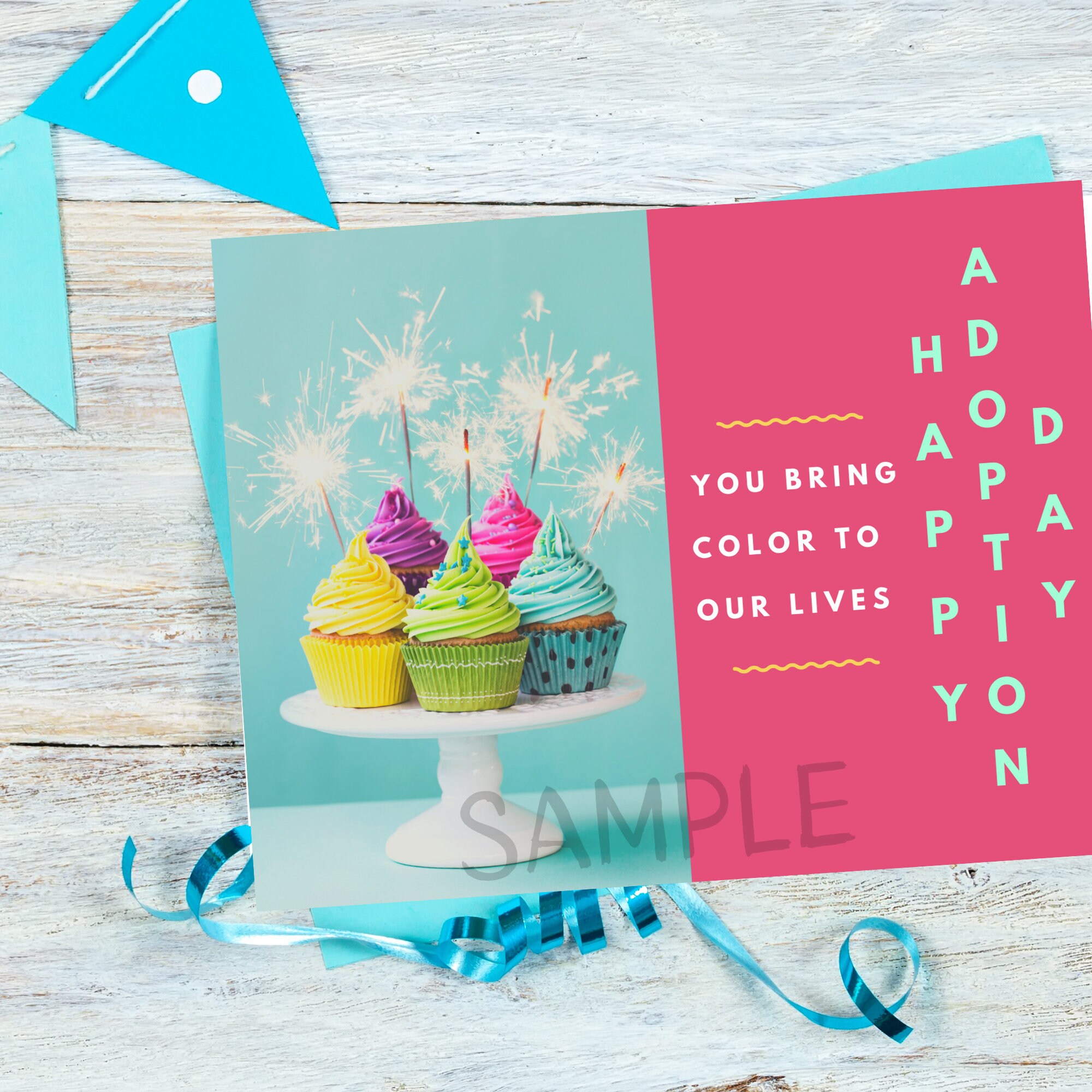thumbnail image 2 of Adoption Card - Happy Adoption Day Card For Children, Daughter, Son Or Baby Girl Or Boy - Adoption Finalization Greeting Card Present From Adoptive Parents - Adoption Card From Bonus Parents - Happy 2 of 10