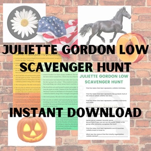 Juliette Gordon Low Scavenger Hunt, Printable Digital Download, Scavenger Hunt Game, Girl Scout Game, Juliette Gordon Low Bingo, Scout Patch